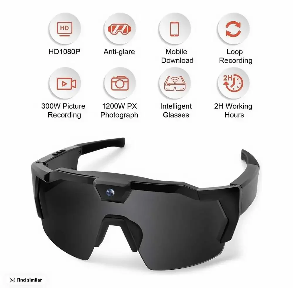 Smart Camera Glasses, Outdoor Sports HD Recording Video, Cycling Action Sunglass
